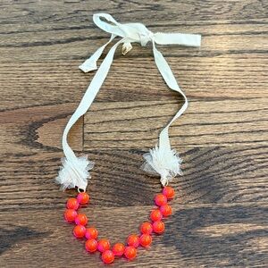 Crewcuts neon beaded and tulle tie necklace